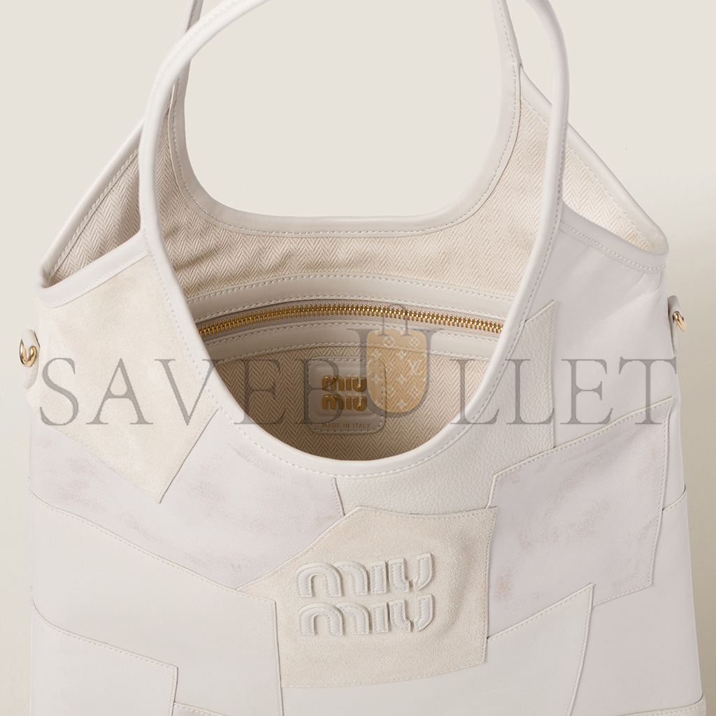 MIU MIU IVY LEATHER PATCHWORK HANDBAG 5BG231 (40*35cm) MIU MIU IVY LEATHER PATCHWORK HANDBAG 5BG231 (40*35cm)